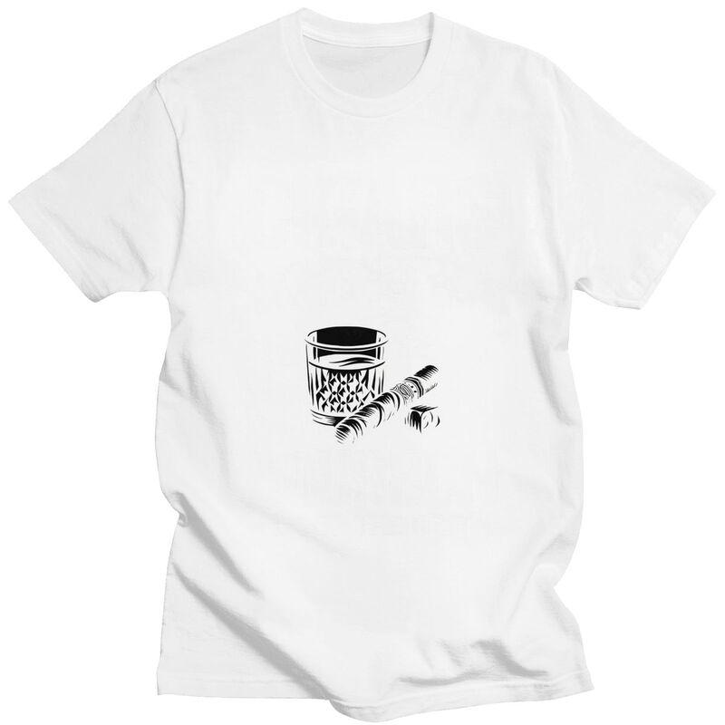 Male Cigars Solve Most Of My Problems Bourbon Does The Rest T Shirt Pure Cotton Tshirt Fashion Casual Creative Graphics Tee Top