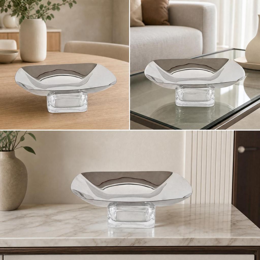 Stainless Steel Fruit Tray Sleek Metal Serving Platter Easy to Clean