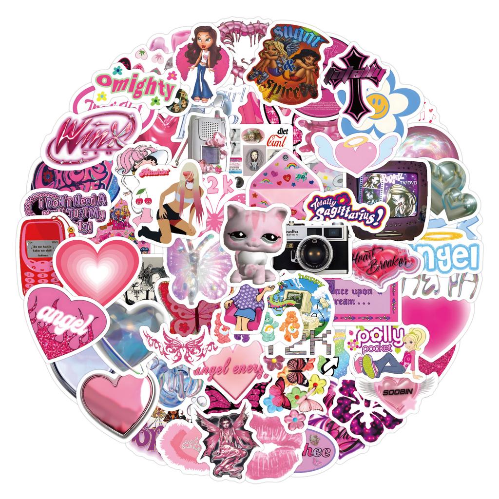 120 Photos of Retro Y2K Trendy Millennium Style Stickers Suitcase Notebook Guitar Waterproof Stickers