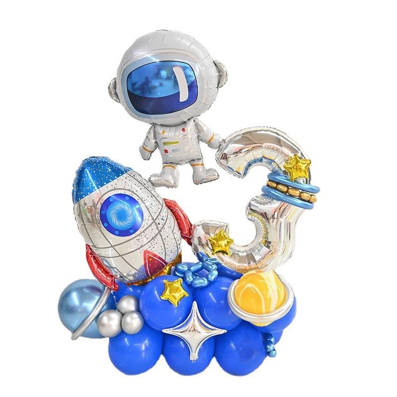 Baby Birthday Space Balloon Set Rocket Astronaut Balloon Universe Planet Theme Children'S Birthday Party