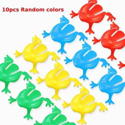 10pcs Jumping Toy Finger Pressing Plastic Jumping Frogs Bouncing Frog Toy Goody Bag Fillers Gift for Kids Toddler Birthdays Party