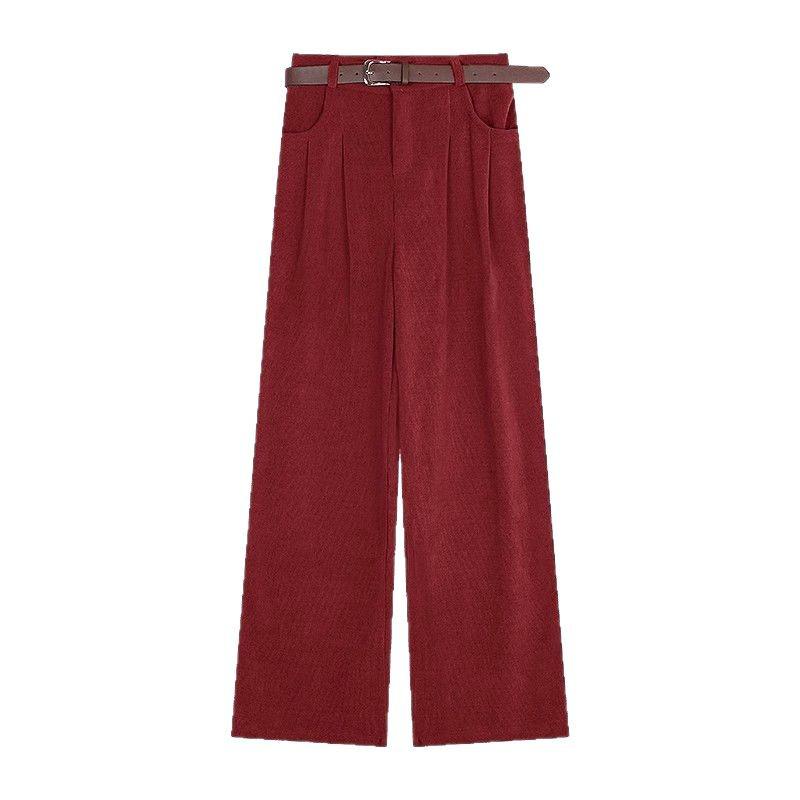 Meilard Women's High-Waisted Wide-Leg Corduroy Pants - Spring/Fall Style, Slimming, Loose Fit.