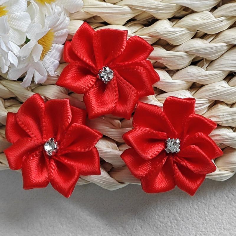 Cm Strass Polyesterband Handgenähte Stoffblume DIY-Accessoire für Kleidung Kopfbedeckung