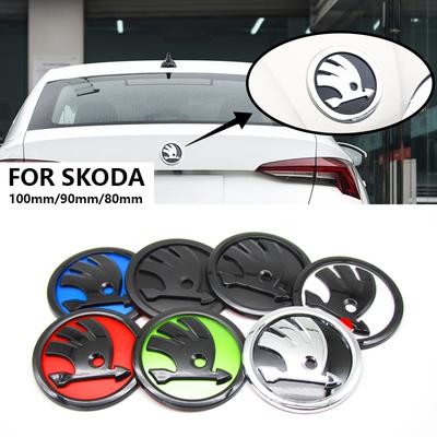 2026 Hot For 8/9/10cm Emblem Car Front Hood Badge Rear Trunk Sticker For Skoda S Skoda Kodiaq Fabia Kamiq Karoq Octavia 3