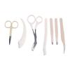 7pcs Eyebrow Trimming Kit Portable Fashionable Multifunctional Travel Eyebrow Kit with Dolphin Tweezers for Daily Use