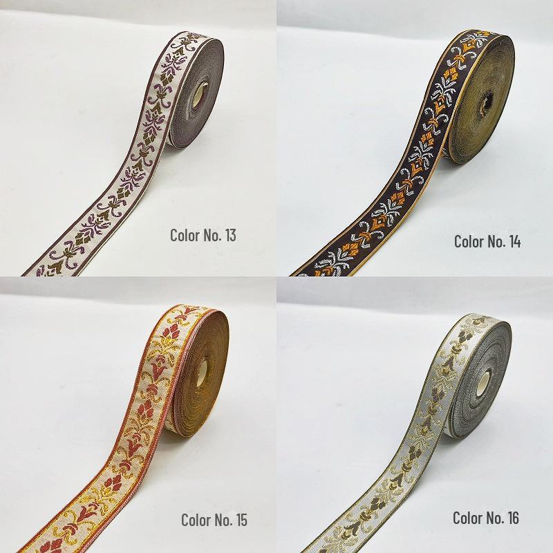 Jintian 3cm Etnický styl Žakárová stuha krajka - 24m kus pro oděvy, závěsy, bytový textil.