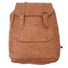 Men Backpack Vintage Style Soft PU Leather Large Capacity Fashionable Shoulders Bag for Travel Business Light Brown