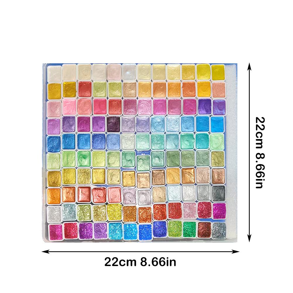 

120 Colors Solid Watercolor Paint Set, Sparkling Pearlescent Colors, Perfect Travel Watercolor Set for Artists, Hobbyists and Pa