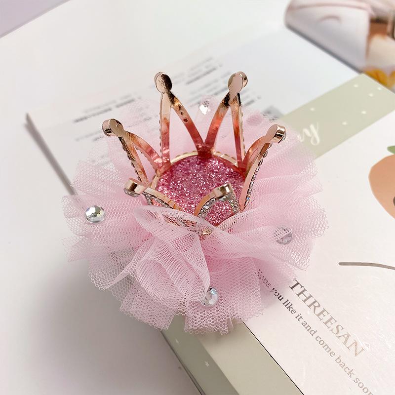 Korean Princess Hair Clip: Sparkling Rhinestone Non-Damaging Sequin Hair Accessory for Girls