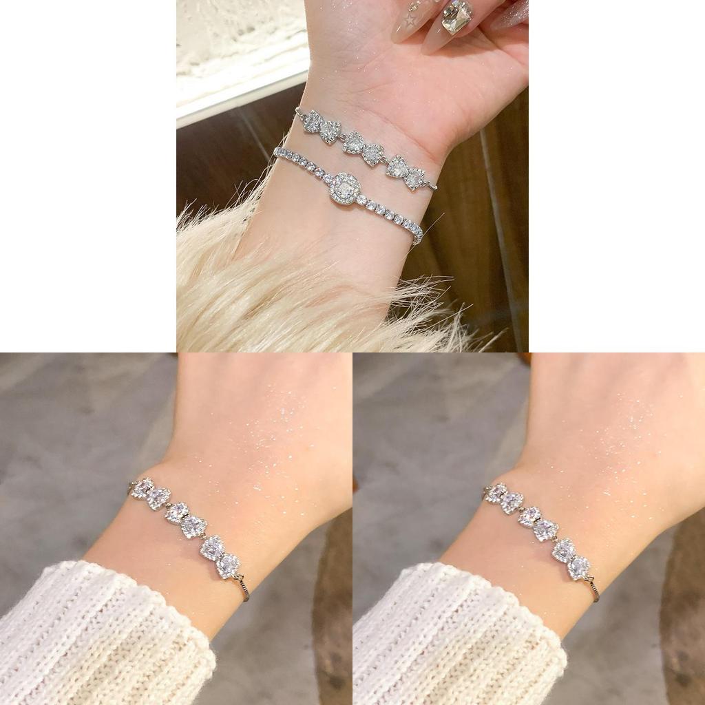 Summer 2024 Trendy Butterfly Shape Hand Chain With Zircon Accents For Ladies