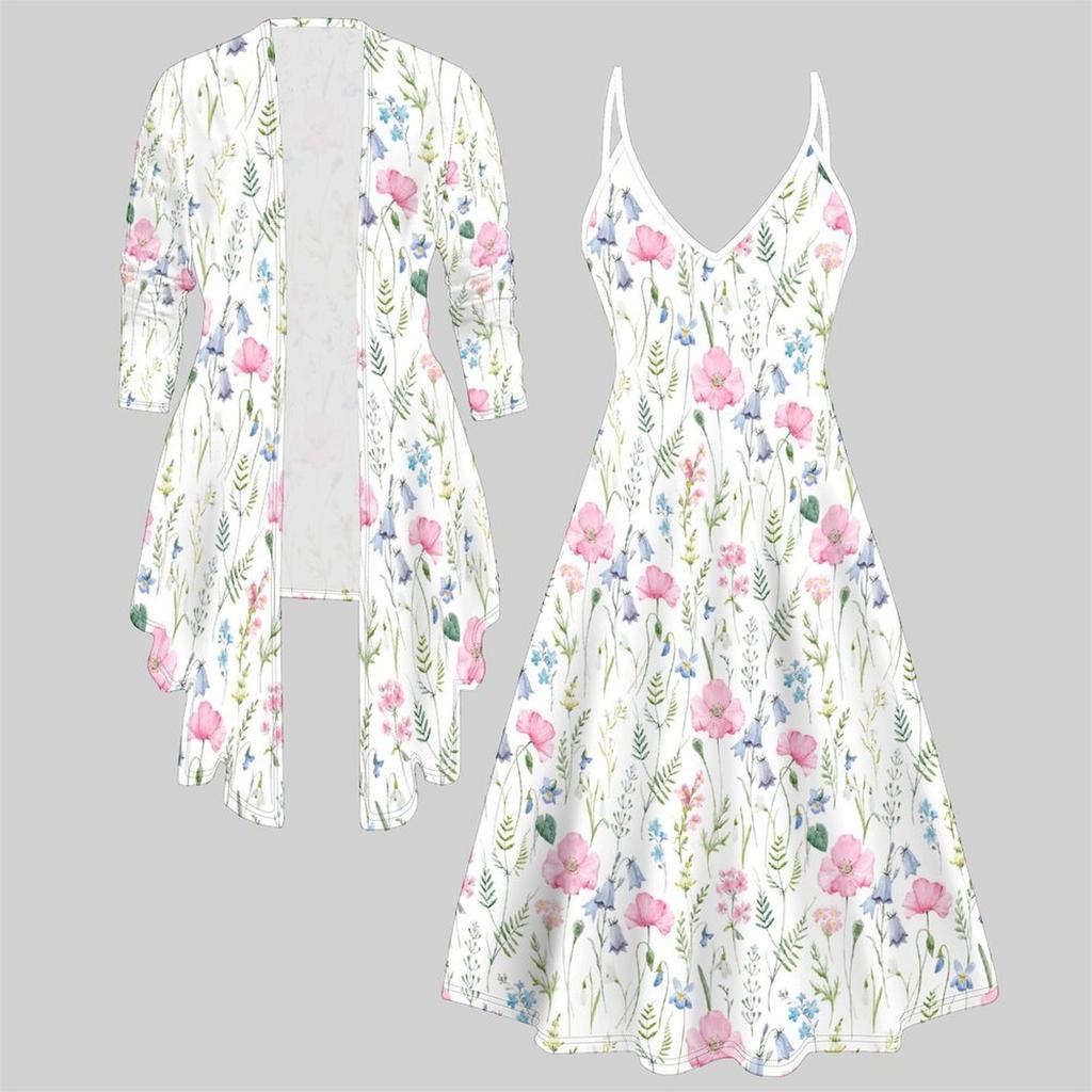 3D  Printed  Set Dress Coat , Single Color, Simple Shape Fashion Print,suitable for Various Scene Fashion Styles