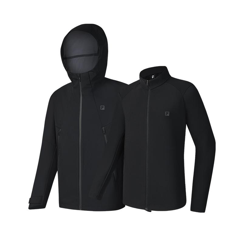 Fila Versatile Hooded Jacket Two-Piece Set Men Tops Deep-Black A11M511716FBK