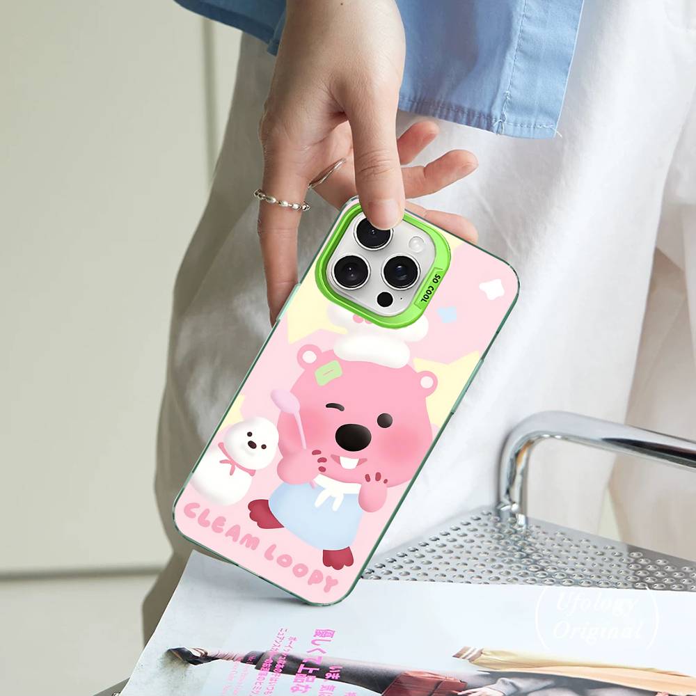 Cute Cartoon L-Loopys Phone Case For IPhone 17 16 15 14 11 12 13 Pro Max Pro Plus Colored Silver Cover