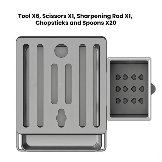 Kitchen Tabletop Storage Rack Knife Holder Large Capacity Multipurpose Waterproof Hollow Storage Rack Kitchen Utensil Organizer