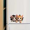 Set de 2 Autocolante 3D Pisică Desene Animate 16x10cm Umor Impermeabile Decalcomanii Animale pentru Mașină Camion Motocicletă Perete | #JP18