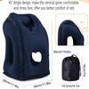 Inflatable Travel Pillow Airplane Neck Pillow with 360 Chin Support Portable Ergonomic Head Support for Flight Train Car Office