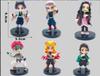 6pcs/set Demon Slayer Shinobu Kochou Nezuko Kamado Akaza Kyojuro Rengoku PVC Figure Collectible Model Toy 9-10cm