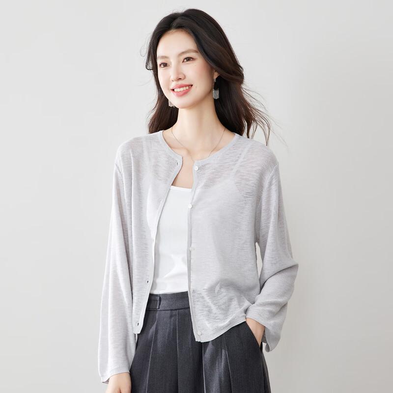 CARBAMMI Damen Rundhals Strickjacke
