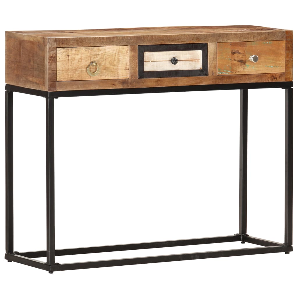 Golden Console Table 90 x 30 x 75 cm Solid Reclaimed Wood