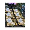 Silver Gold Detailed 18/10 Steel Coffee Presentation Tray 1 Piece