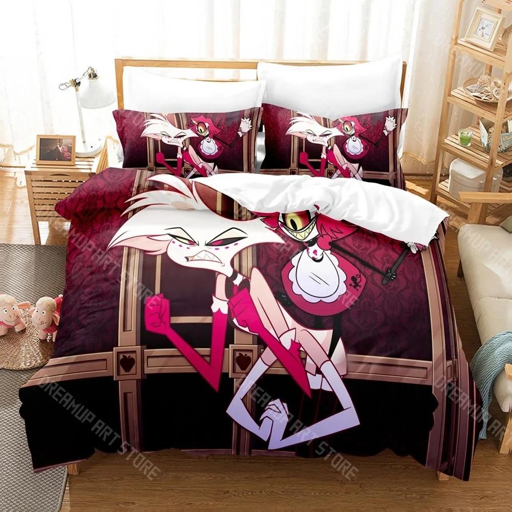 3D Print Hazbin Hotels Bedding Set Single Twin Full Queen King Size Bed Set Adult Kid Bedroom Duvetcover Sets
