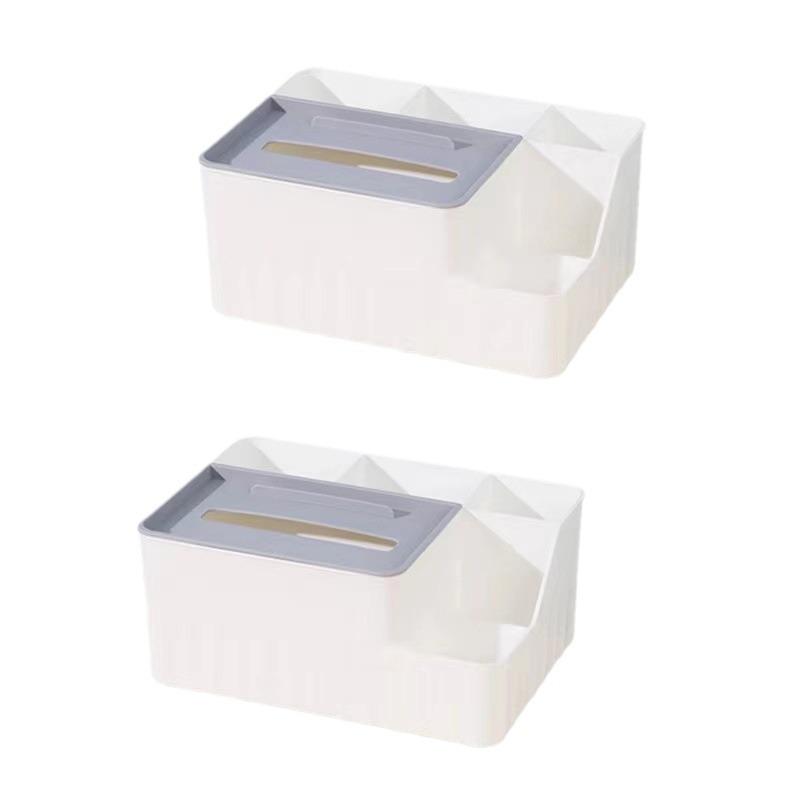 Luxury Multi-use Tissue Box with Pen Holder, Remote Caddy, and Cosmetic Organizer for Office or Coffee Table