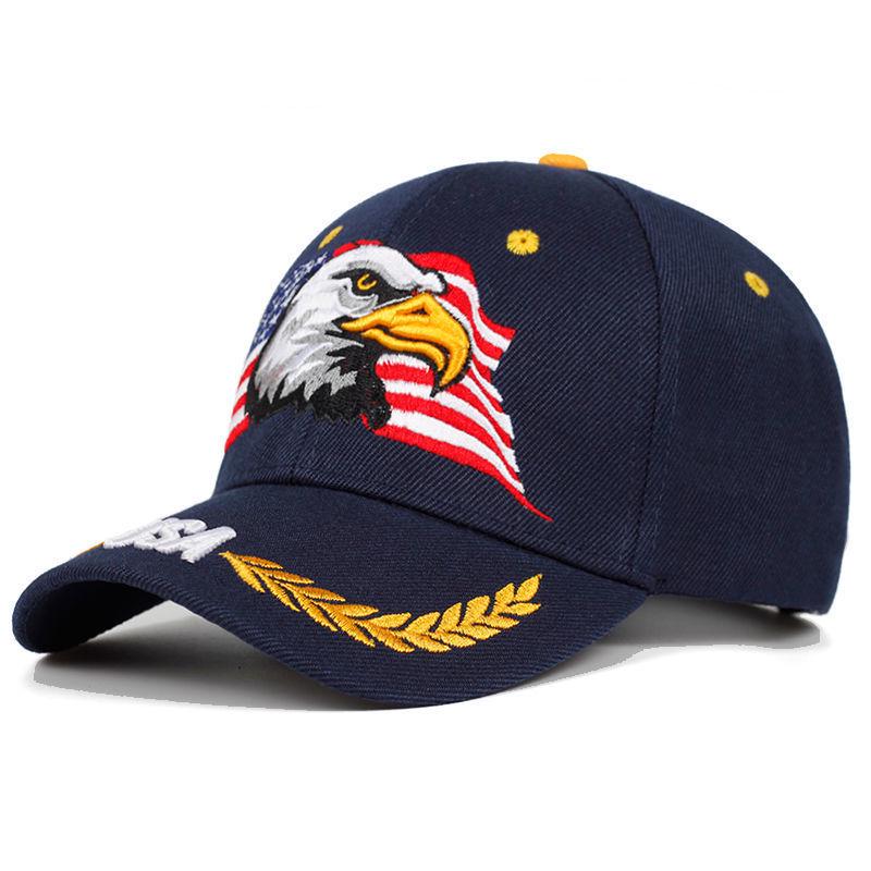 Men's and Women's American Flag Eagle Embroidery Baseball Cap - Korean Style Duckbill, Fashionable Outdoor Sunshade Hat