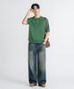 LEMAIN SECOND Linen-Like Oversized Washable Collared Short Sleeve Knit [Green]