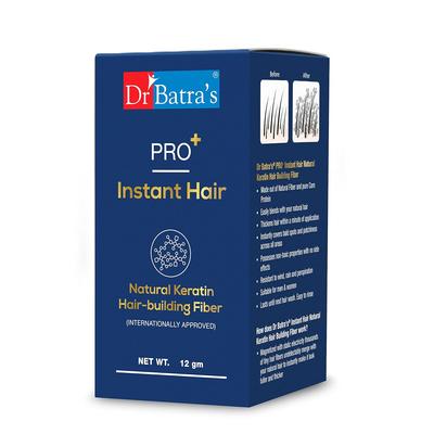 Dr Batra's Pro+ Fibras Capilares de Queratina Natural Instantânea Preto Para Cabelo Fino Ralo Homens Mulheres Pacote de 1 12 g
