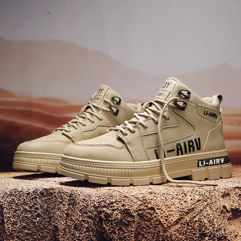 2024 Men Autumn New Fashion Casual Wear-resistant  Boots High-top Tooling  Shoes Tide Boots British Canvas Shoes  Boots