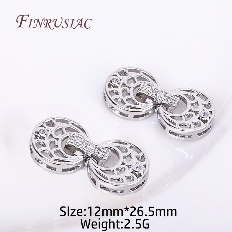 18K Gold Plated Inlaid Zircon Luxury Fastener Connector Clasps,End Beads Fastener Lock Accessories,DIY Jewellery Making Supplies