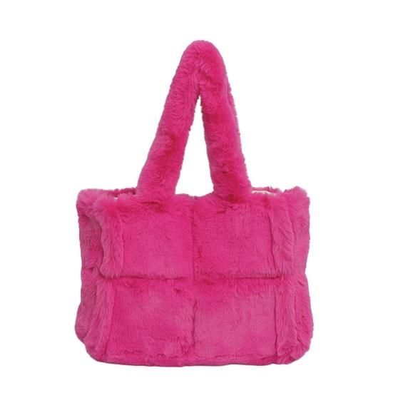 Fluffy Shoulder Bag Women Plush Handbag Fuzzy Tote Large Capacity Furry Purse for Daily
