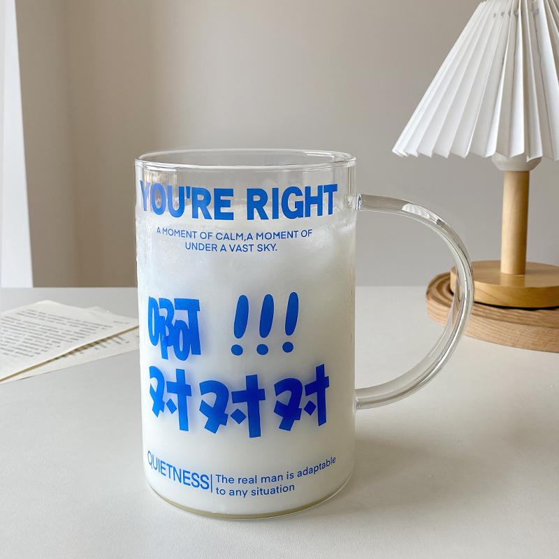 Skleněné šálky 1000 ml s víčkem a slámkou Roztomilé hrnky na kávu Velké sklenice na nápoje Voda Čaj Korejský mléčný džus Pivní šálek