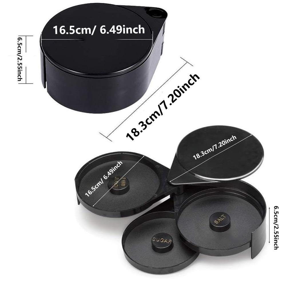 3-layer ABS Rotating Cocktail Seasoning Box, Bar Wine Accessories, Mixed Salt and Sugar Box, Bar Bartender Mixer Toolbox