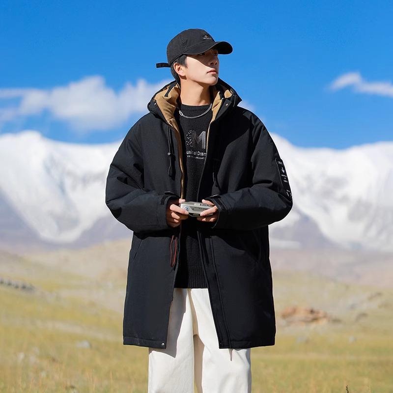 

Camel Mid-length Men s Windproof Winter Jacket - Thick, Warm, Cotton Padded Coat 2XL чорний