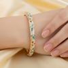 Exquisite Painting Enamel Flower Bangle Colorful Glazed Rhinestone Thin Bracelet Women