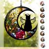 Pet Memorial Suncatcher Angel Cat Dog Sun Catcher Panel Stained Glass Window Hanging Ornaments Pet Loss Sympathy Gift for Pet Lovers