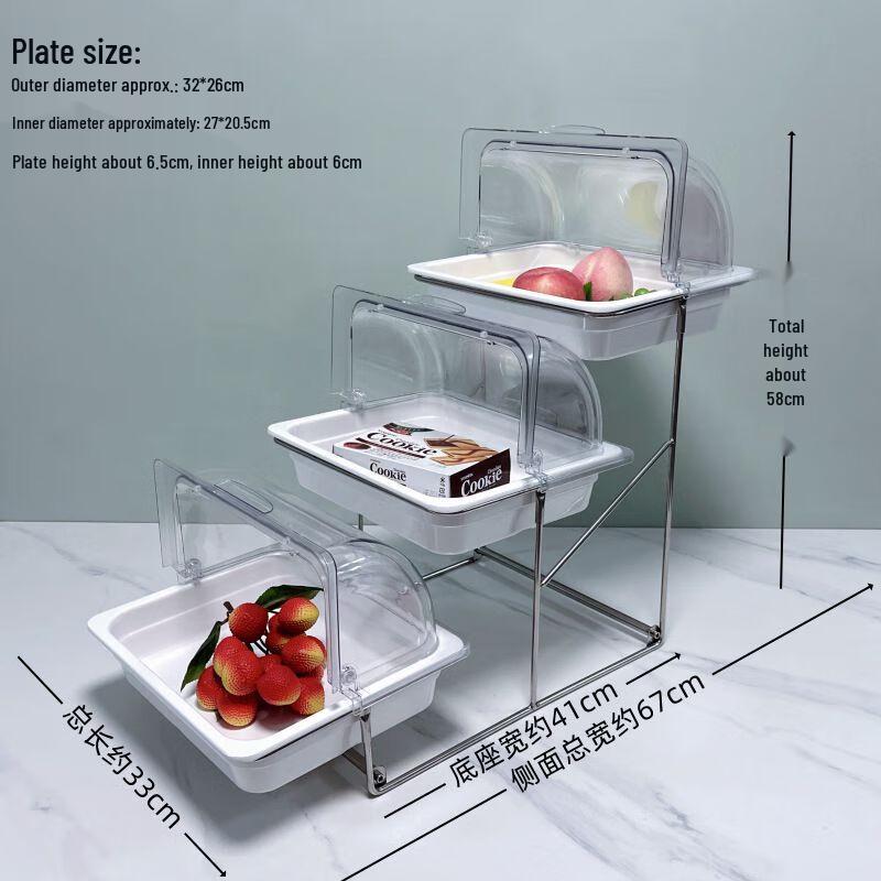 Elegant European 3-Tier Melamine Buffet Display Stand