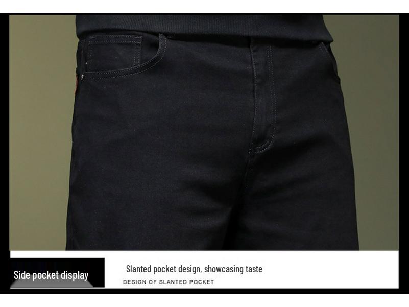 Herren High-Stretch Slim Straight Jeans - Große Größen, Frühling/Herbst Stil
