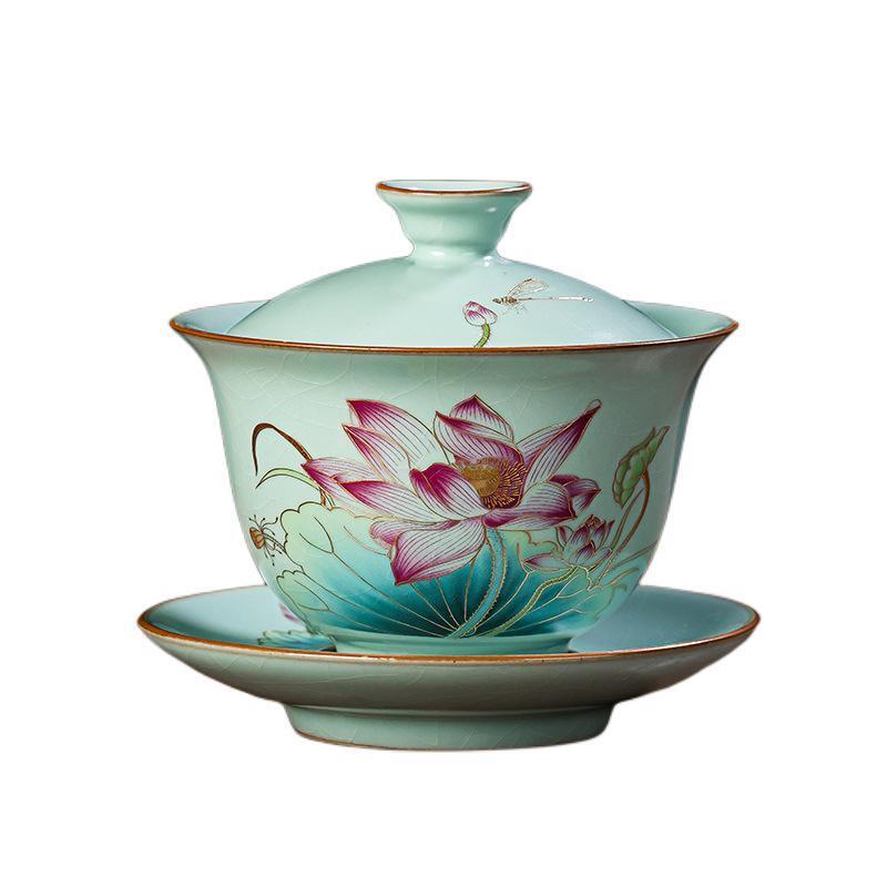 Celadon Ru Kiln Gaiwan Tea Bowl