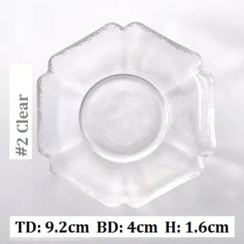 

1 шт. Маленьке прозоре блюдце Скляний посуд для чаю Чашка кави Симпатичні тарілки із золотим обідком для кафе, готелів, ресторанів Декор весільного столу