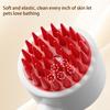 Pet Massage Shower Brush with Builtin Shampoo Storage Dog Grooming Brush Ergonomic Handle Pet Hair Cleaning Brush for Dog Cat