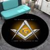 Retro Freemason Pattern Area Rugs Living Room Bedroom Round Flannel Carpet Interior Home Decoration Floor Mat