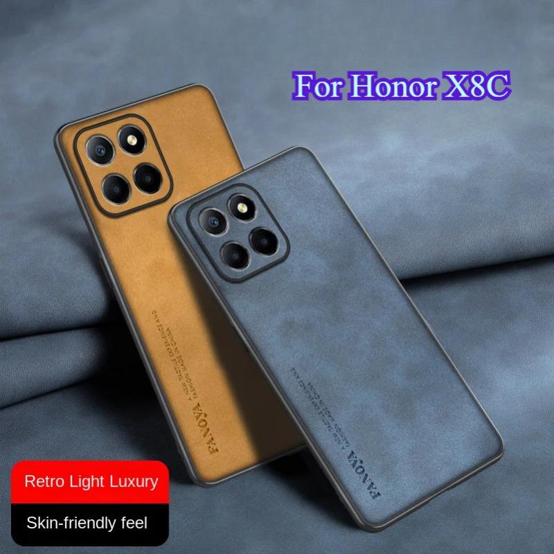 Sheepskin Leather Phone Case For Honor X8C X8B X9C Smart X7C Magic7 Lite 7pro X60 Pro Matte Silicone Shockproof Protection Cover