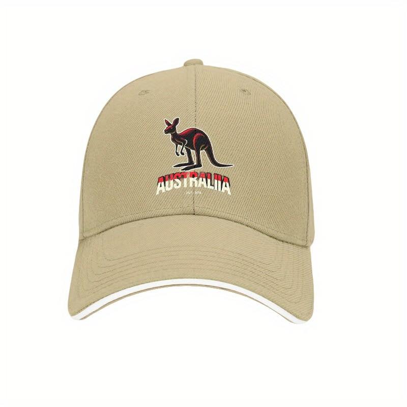 Känguru Australien Grafik Baseballkappe Polyester Verstellbar Outdoor Sport Freizeitkappe für Unisex Damen