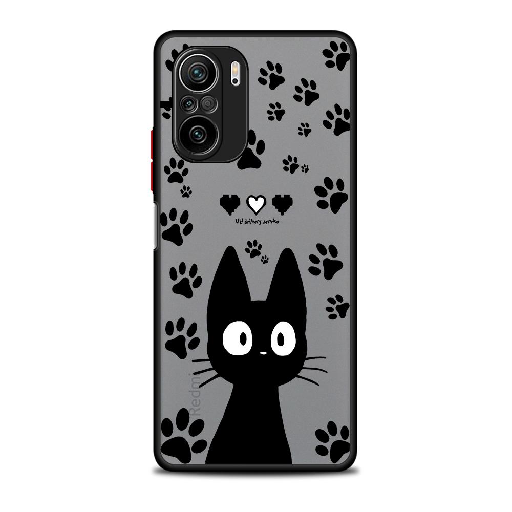 Coque Phone Case for Redmi 9C A1 Plus 10 12 5G A2 10A 9A 9T 12C 10C 9 K40 Pro Matte Cover Shockproof Cute Funny Lucky Cat