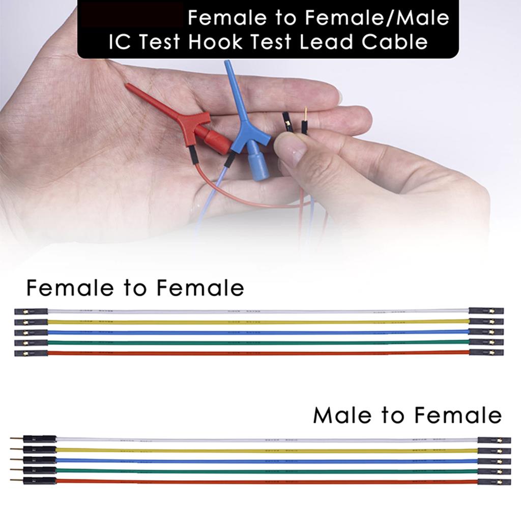 Convenient & Reliable Aircraft Shaped Gold Plated Test Hook with 20cm DuPont Wire fiting for Electronics Testing Repair