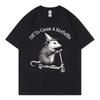 Off To Cause A Kerfuffle Opossum Scooter Funny Tshirt High Street Fashion Trend T Shirt Unisex Unisex Casual Loose Summer Tshirts