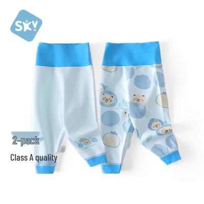 Shubeiyi 2-Pack Pure Cotton High-Waist Baby Pants