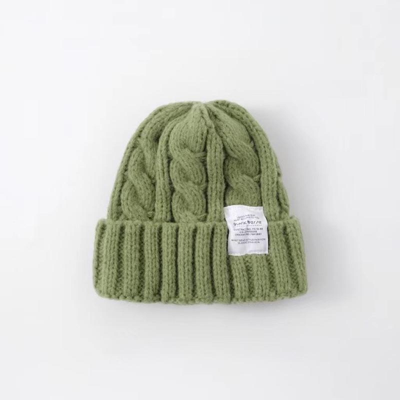 Warm And Thick Knitted Wool Hat Versatile For Autumn And Winter Solid Color